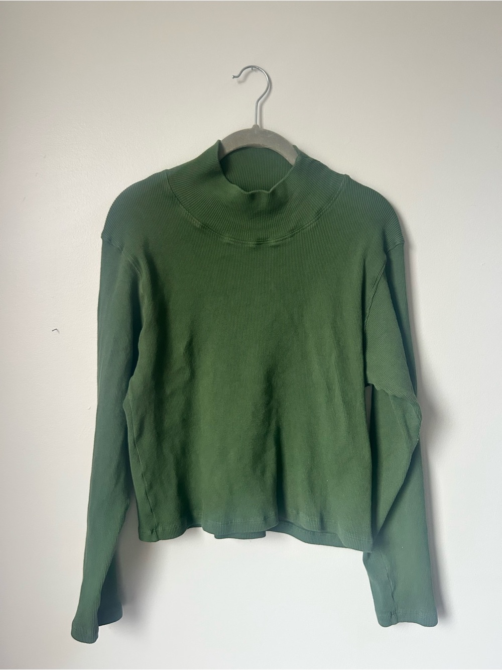 Big Bud Press Forest Green Ribbed Mock Neck Top